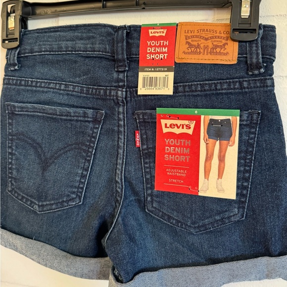 NWT Youth Denim Kids Girlfriend Dark Wash Shorts - Picture 8 of 9
